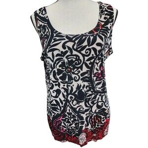 Chico's Travelers Tank Top Size 2 Medium Boho Print